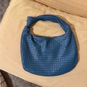 Anthropologie Melie Bianco The Brigitte Small Satchel
Woven Knot Handbag in Blue